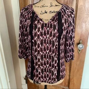 Express Sheer Embroidered Blouse XS